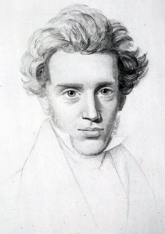 Unfinished sketch of Soren Kierkegaard