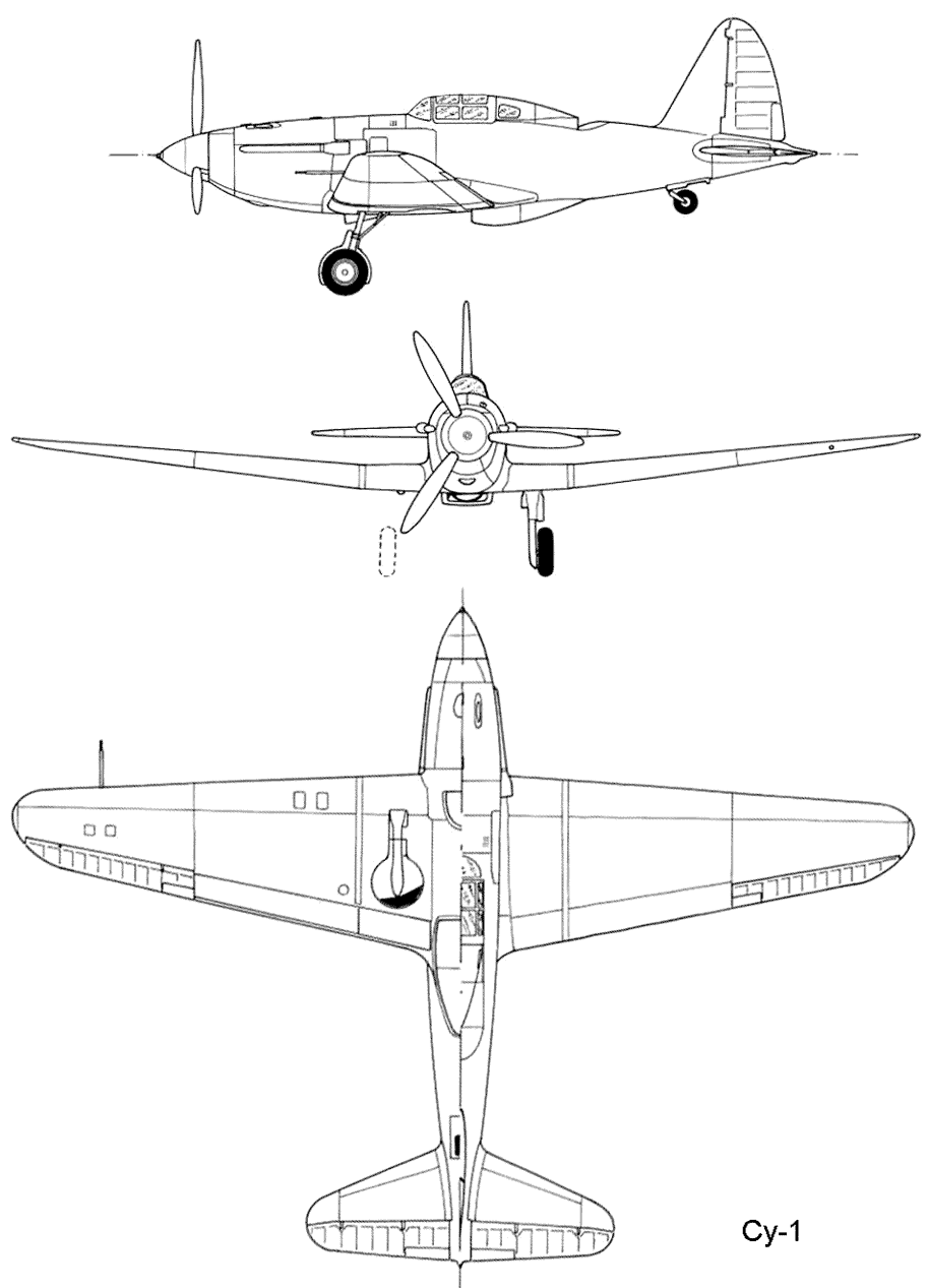 Sukhoi Su-1 aircraft reference drawing