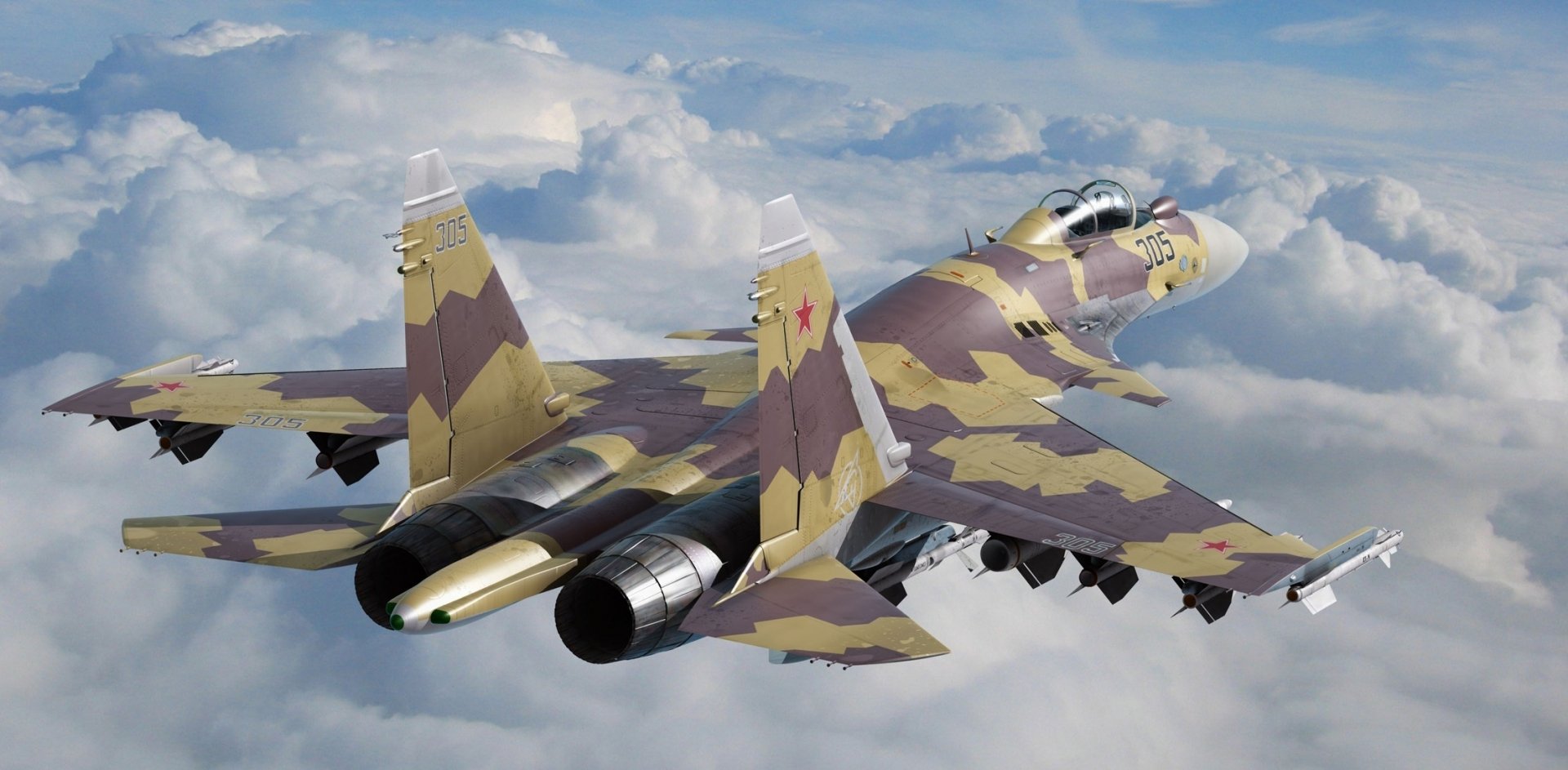 Sukhoi Su-37 - High-Definition Wallpaper of the Sukhoi Su-37 Military Aircraft