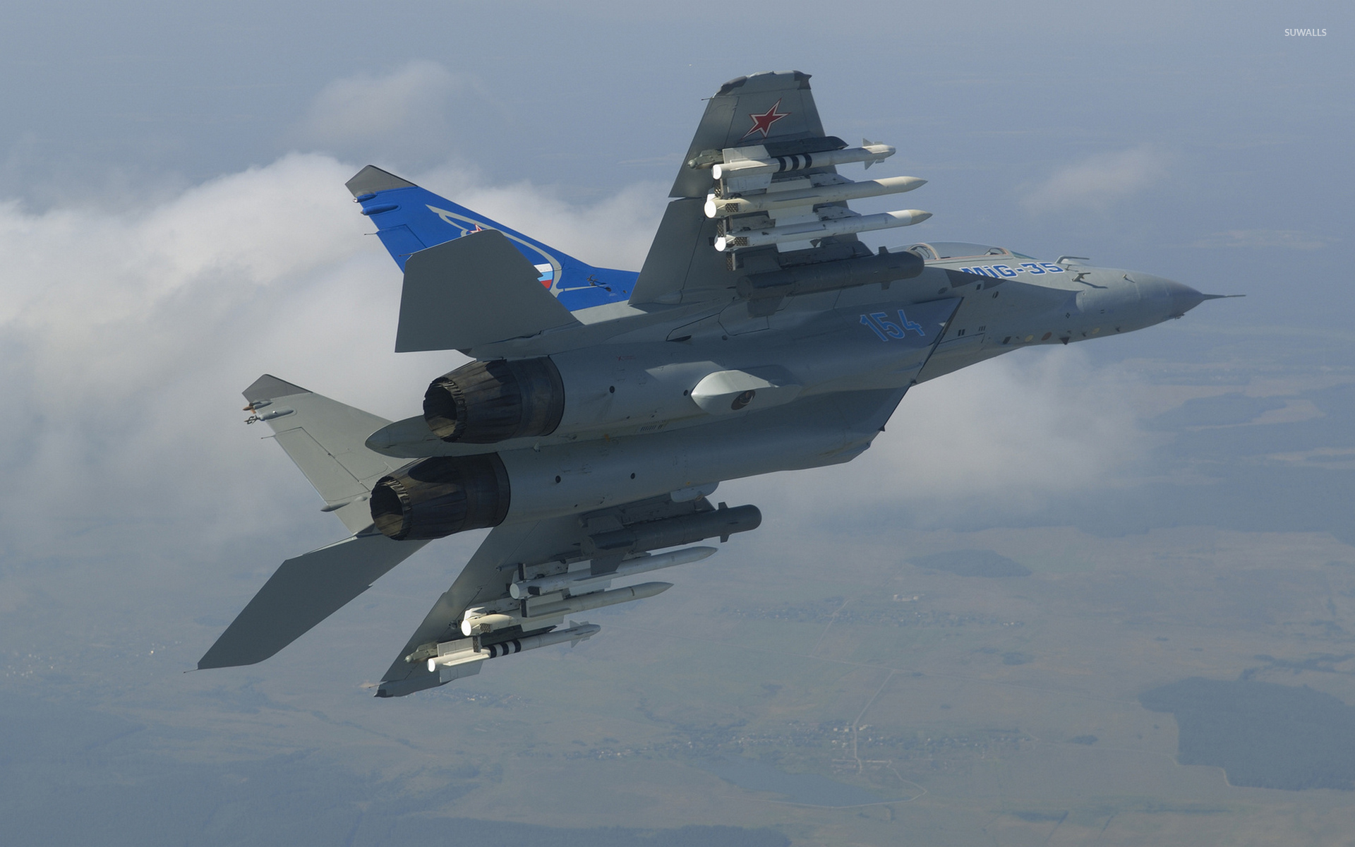 Sukhoi Su-37 - Sukhoi Su-37 seen from below wallpaper - Aircraft wallpapers - #51825