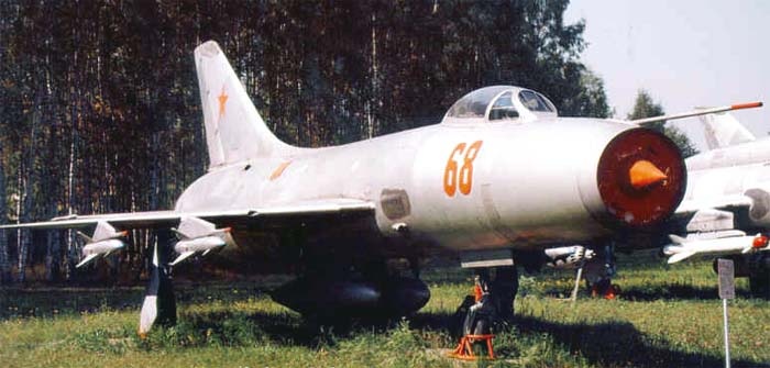 Sukhoi Su-9 Fishpot preserved aircraft on outdoor display.