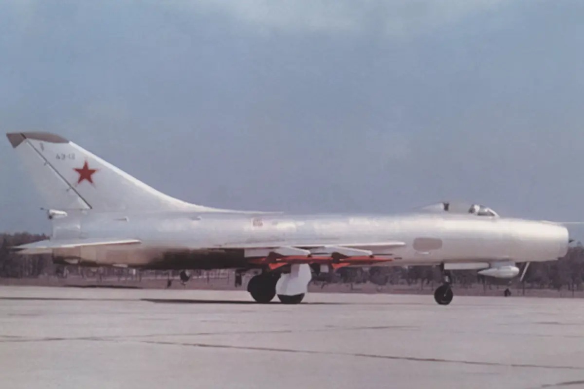 Sukhoi Su-9 Fishpot photographed from the side while parked.