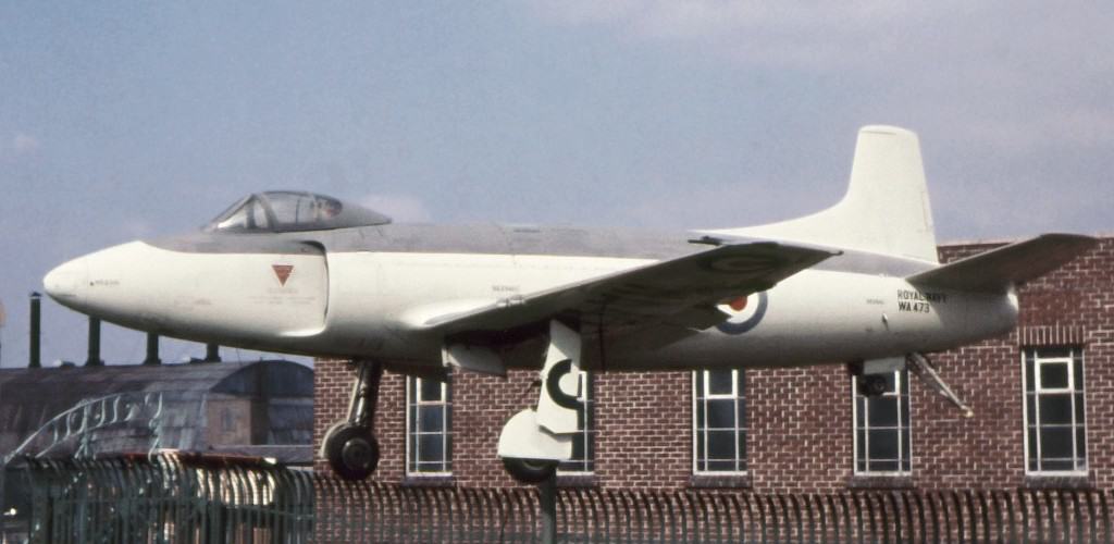 Supermarine Attacker - Supermarine Attacker F.1 WA473 exhibited at RNAS Abbotsinch in 1961