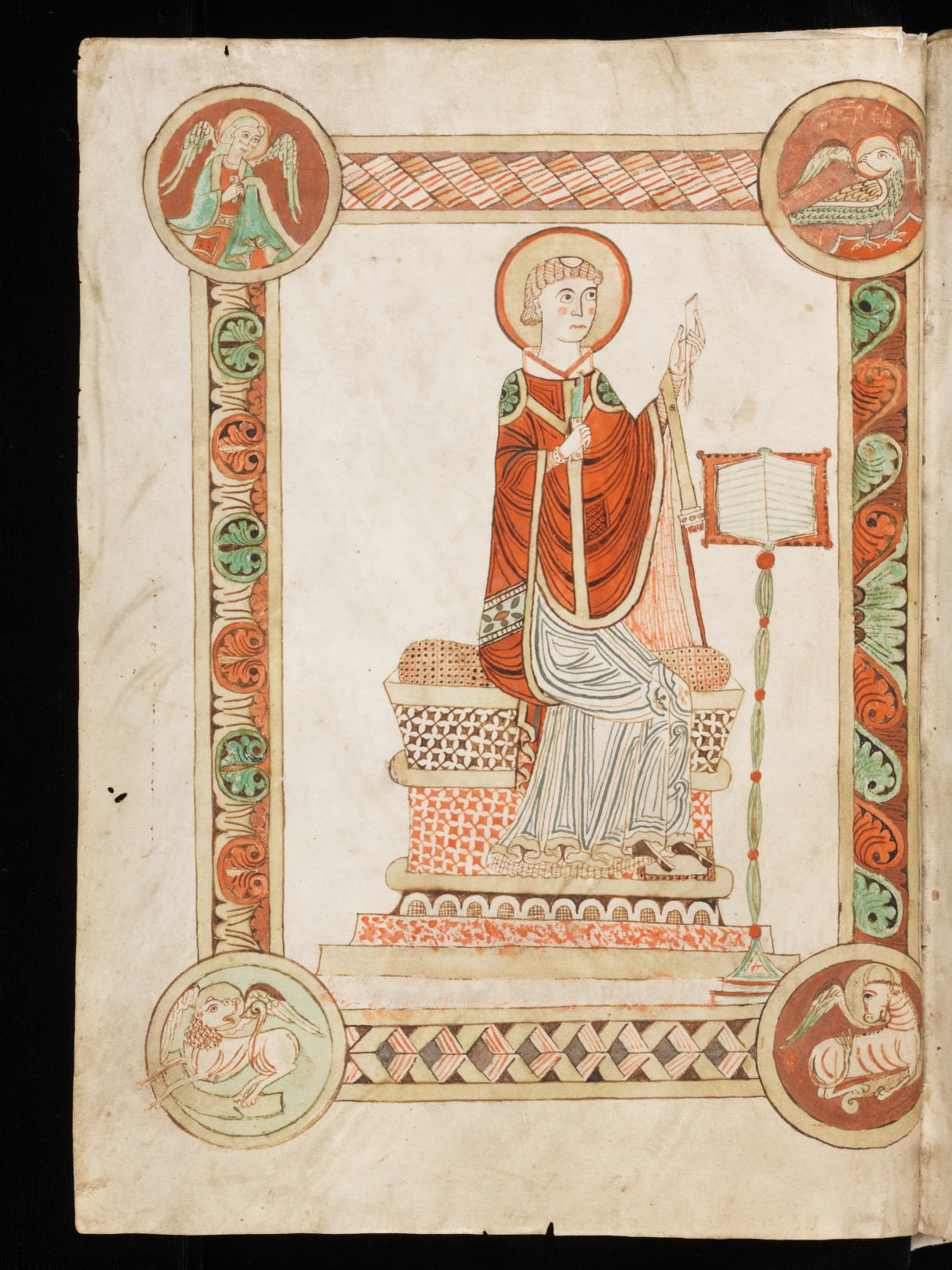 The Venerable Bede writing in a twelfth-century manuscript