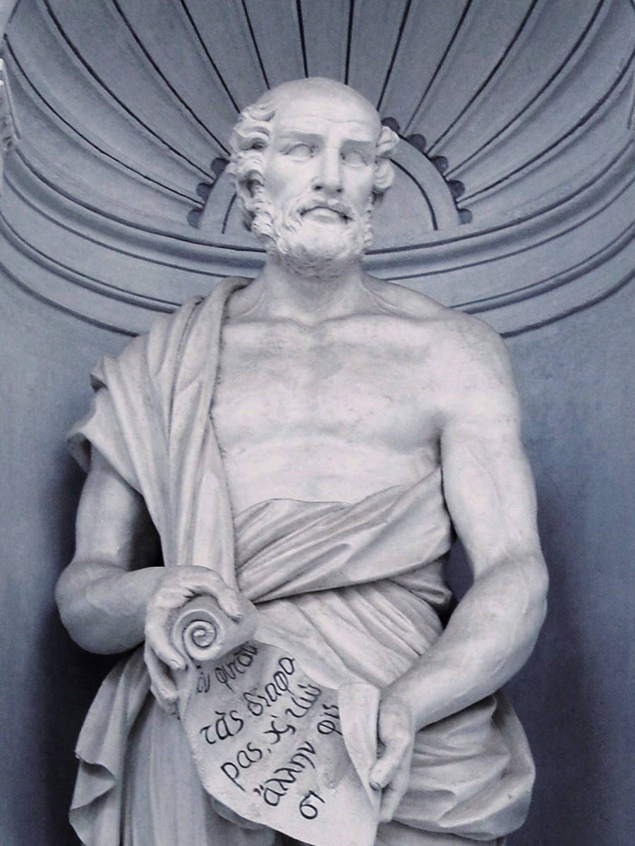 Theophrastus statue at the Palermo Botanical Garden