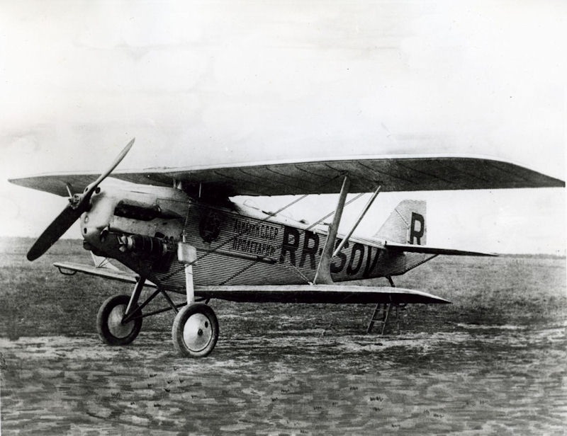 Tupolev ANT-3 reconnaissance aircraft side view on the ground