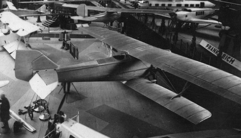 Tupolev ANT-3 all-metal biplane airframe in factory view