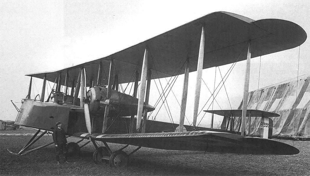 Vickers Vimy bomber front quarter ground view