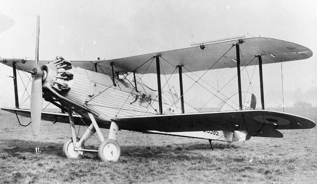 Westland Wapiti biplane side view with spatted wheels