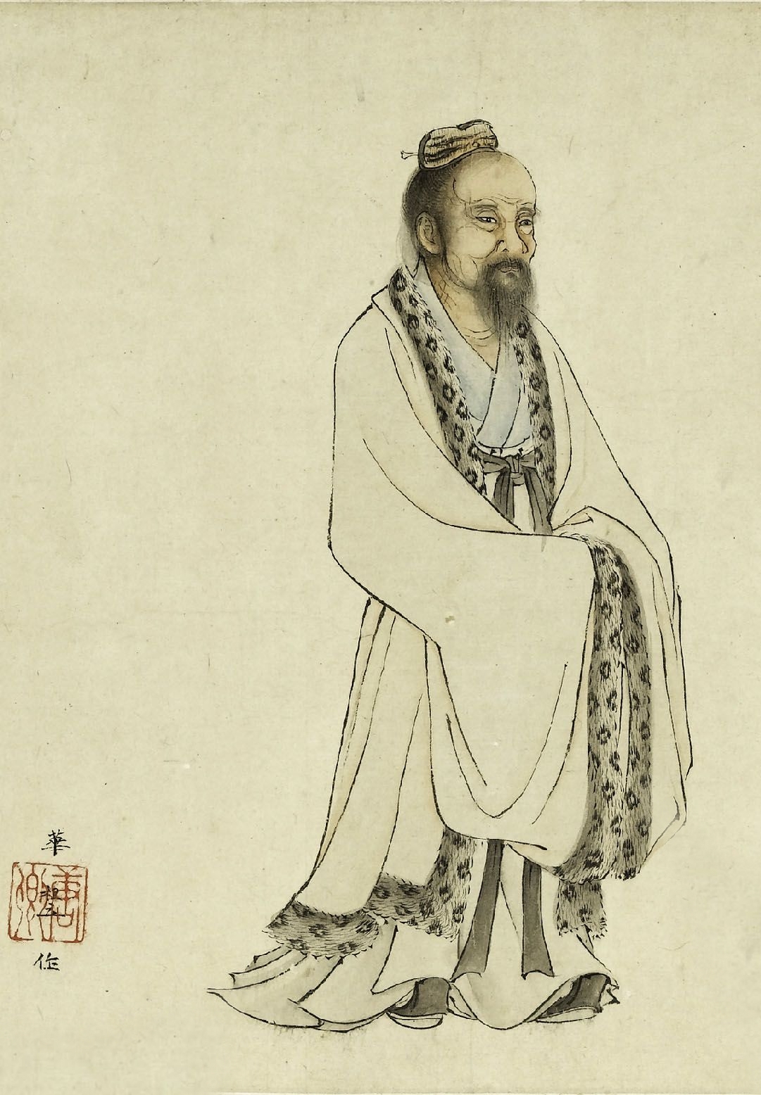Zhuangzi in a traditional standing portrait